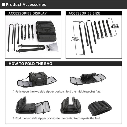 Rhinowalk Motorcycle Tail Bag 26L Expandable 80L Travel Luggage Bag