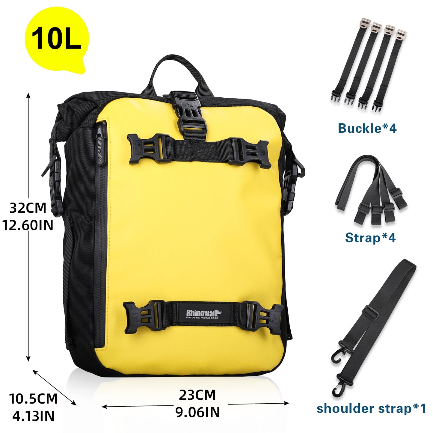 Bolsa trasera para motocicleta Rhinowalk, impermeable, 10 l, 20 l y 30 l 