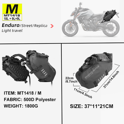 Bolsas para sillín de motocicleta Rhinowalk, impermeables, 18 l, 28 l y 48 l, universales, para alforjas laterales de motocicleta 