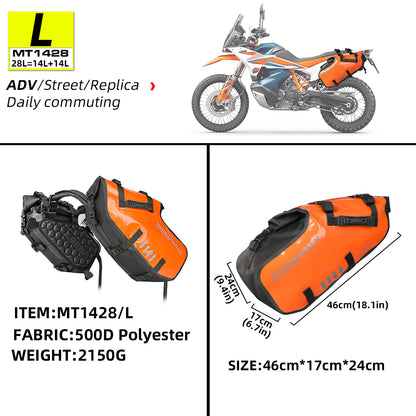 Bolsas para sillín de motocicleta Rhinowalk, impermeables, 18 l, 28 l y 48 l, universales, para alforjas laterales de motocicleta 