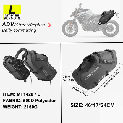 Rhinowalk Motorcycle Saddle Bags Waterproof 18L/28L/48L Universal Motorbike Side Pannier Bag