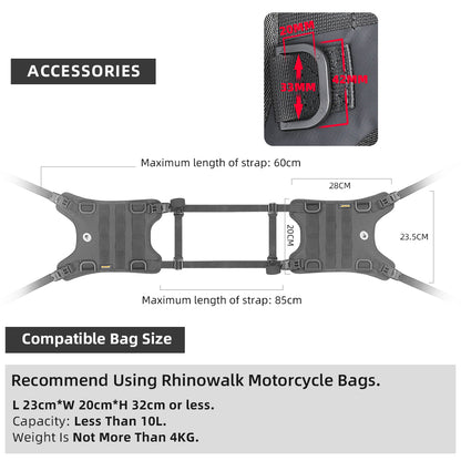 Rhinowalk Motorcycle Tank Bag/Bumper Bag Universal Saddle Bag Mounting Base