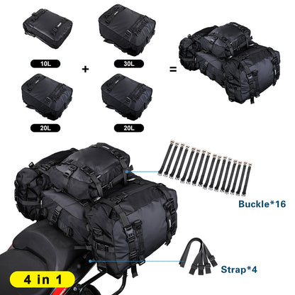 Rhinowalk Motorcycle Tail Bag 10L 20L 30L Waterproof