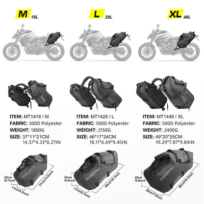 Rhinowalk Motorcycle Saddle Bags Waterproof 18L/28L/48L Universal Motorbike Side Pannier Bag